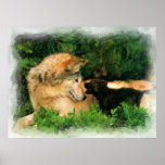 Mom And Pups Art Print