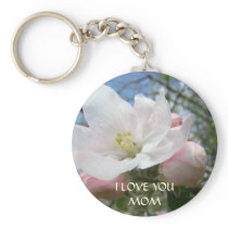 MOM GIFTS Apple Blossoms Keychain I LOVE YOU MOM