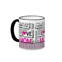 MOM is LOVE, Mother's Day, Mum's Birthday Mugs