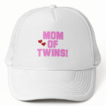 Mom of Twins-Pink Text Tshirts and Gifts Hats