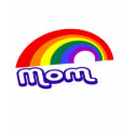 "Mom" with rainbow t-shirts