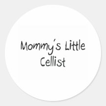 Mommys Little Cellist Round Stickers