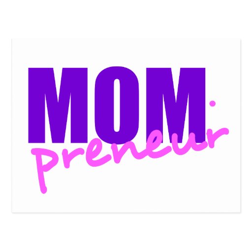 Mompreneur With Dot Hyphen, Two Colours Post Cards