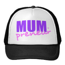 Mompreneur With Dot Hyphen, Two Colours, Two Fonts Trucker Hat
