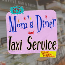 Moms Diner and Taxi Service Funny Saying Apron