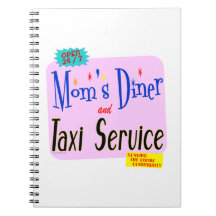 Moms Diner and Taxi Service Retro Saying Spiral Notebooks