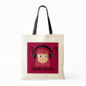 Moms Rock! Cartoon Mum With Headphones bags