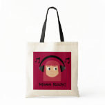 Moms Rock! Cartoon Mum With Headphones bags