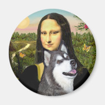 Mona Lisa - Alaskan Malamute Fridge Magnet