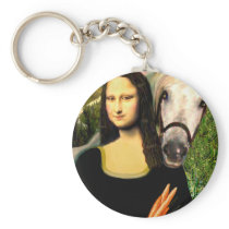 Mona Lisa and her Arabian Horse Key Chains
