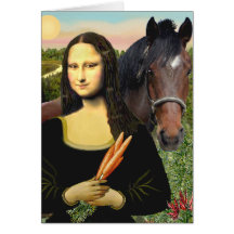Mona Lisa and her Quarter Horse Greeting Card