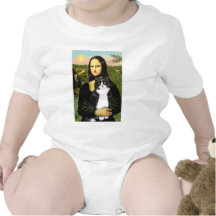 Mona Lisa - black and white cat Baby Creeper