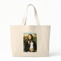Mona Lisa - black and white cat Bags