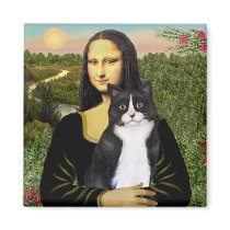 Mona Lisa - black and white cat