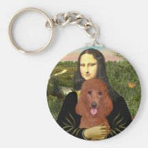 Mona Lisa - Dark Red Standard Poodle #1 Keychain