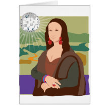Mona Lisa Disco Lady Greeting Card