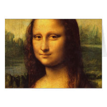 Mona Lisa Head Detail - Leonardo Da Vinci Greeting Cards