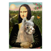 Mona Lisa & Her Llama Greeting Cards