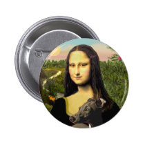 Mona Lisa - Italian Greyhound buttons