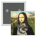 Mona- Lisa - Norwegian Elkhound Pinback Button