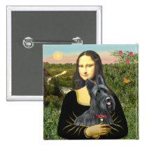 Mona Lisa - Scottish Terrier #1 buttons