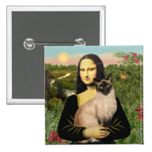 Mona Lisa - Seal Point Siamese cat Button