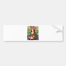 Mona Lisa Sombrero Bumper Stickers