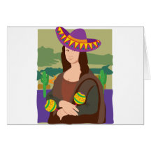 Mona Lisa Sombrero Greeting Card