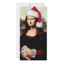 Mona Lisa Wearing a Santa Hat (Add Your Text)