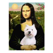 Mona Lisa - Westie 2 Post Card