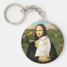Mona Lisa - White Persian Cat 13 Keychains