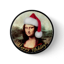 Mona Lisa's Santa Hat Pins