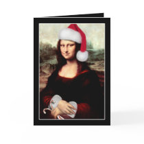 Mona Lisa's Santa Hat Greeting Card