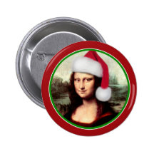 Mona Lisa's Santa Hat Pin