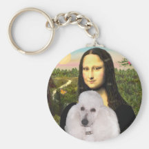 Mona-Pood-White-Standard Poodle Keychain