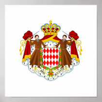 Monaco Coat of Arms Poster