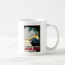 Monaco Grand Prix Automobile Vintage Art Coffee Mugs