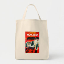 Monaco Grand Prix Race~ Vintage Automobile Ad Canvas Bags