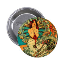 Monaco Monte Carlo Art Nouveau Pinback Button