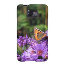 Monarch butterfly and purple flowers samsung galaxy SII covers