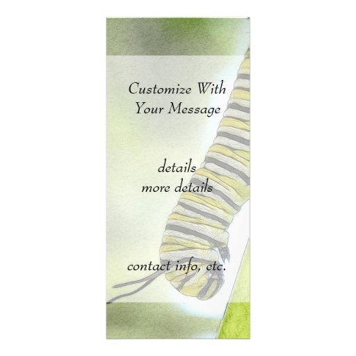 Monarch Butterfly Caterpillar Exploring A Milkweed Custom Rack Card