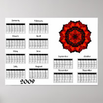 Monarch butterfly mandala - 2009 Calendar Print