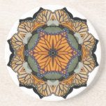 Monarch butterfly mandala Coaster