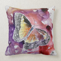 monarch butterfly modern purple modern art throw pillow