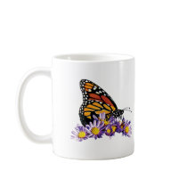 Monarch Butterfly on Aster Coffee Mug