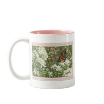Monarch Butterfly on Milkweed Flowers Painting Coffee Mugs