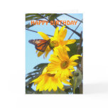 Monarch Butterfly on Sunflower Birthday Card