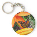 Monarch Butterfly Orange Flower Throne Key Chain keychains