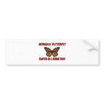 Monarch Butterfly trapped in a human body bumper stickers