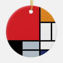Mondrian - Composition With Large Red Plane Christmas Ornament
